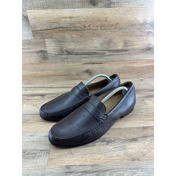 Trenery Size 43|9.5-10 Mens Black Leather Loafer Slip On Driving Moccasi… - Picture 1 of 8